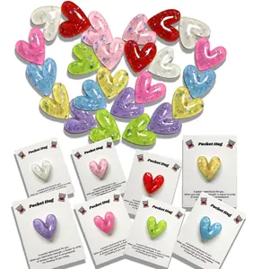 NOTIONSLAND 24 Pcs Pocket Hug Valentine's Day or Mother's Day mini Gift Set -  Resin hearts with Encouragement Cards for Students Friends Family, Valentine Exchange or Employee Appreciation Gifts；also Makes Gift for Fathers on Father's Day. love