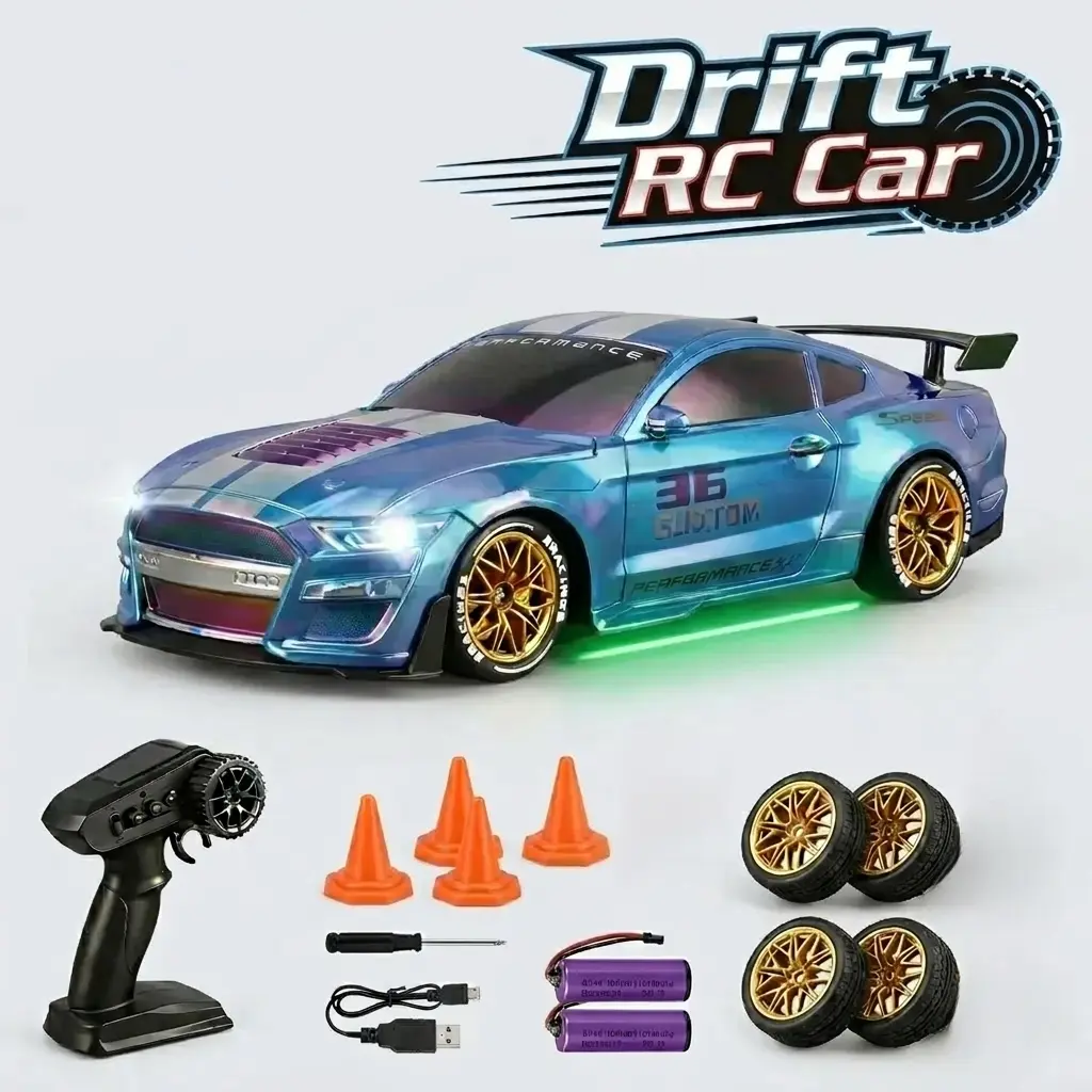 High-Speed LED Light-Up 4WD Full Proportional RC Drift Stunt Car, Remote-Controlled Racing Toy, Ideal Gift for Boys, Rc Stunt Car, Rc Car Drift