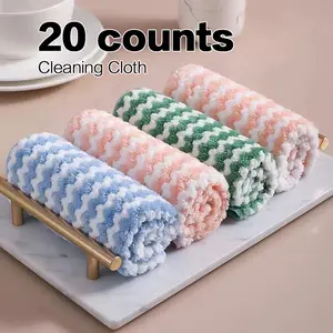 20-Pack Microfiber Cleaning Cloths – Ultra Soft, Absorbent Dish Towels and Rags for Kitchen, Dishwashing, and Home Cleaning, Random Colors Super Absorbent Microfiber Cleaning Towel