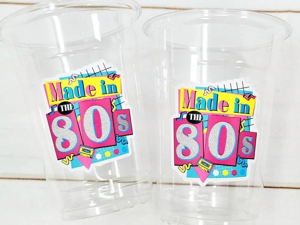 I Love the 80'S PARTY CUPS - 80's Birthday Cups 80's Party Cups 80's Decorations 80's Birthday Party 80's Birthday Party Decorations 80s 90s