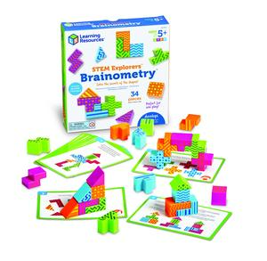 Learning Resources STEM Explorers Brainometry - 3d Puzzle, Brain Games, Brainteaser, Building Logic Toys, Gifts For Boys and Girls, Fine Motor Skills , Pattern Blocks, Math Manipulatives