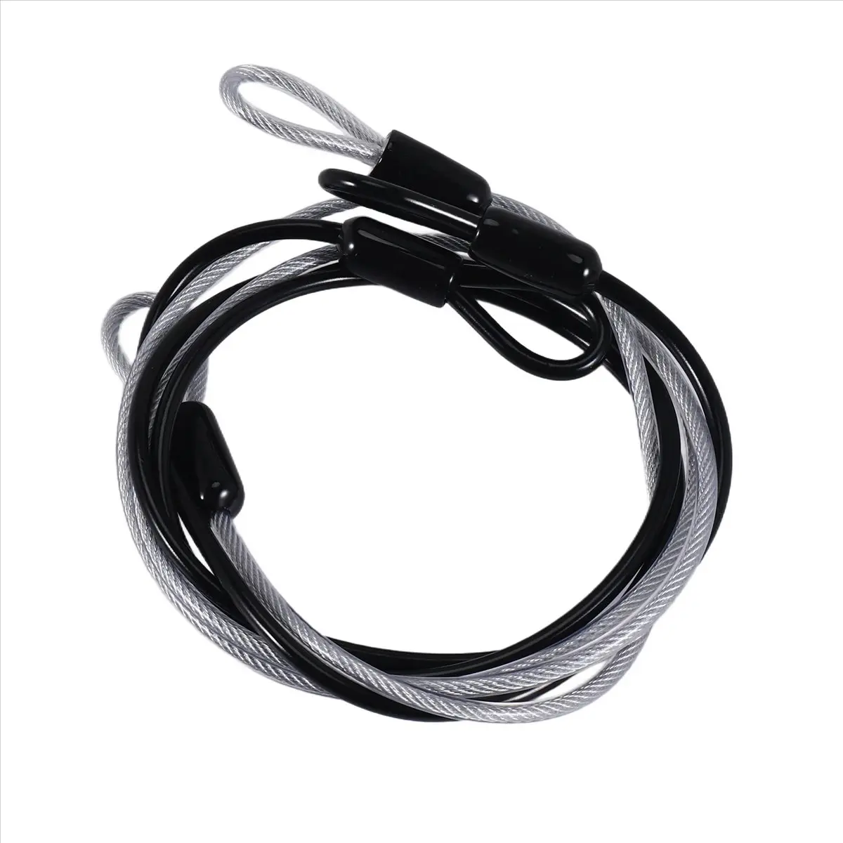 100CM/3.3Ft Long Travel Security Cable Lock,Braided Steel Coated Safety Cable Luggage Lock,Safety Cable Wire Rope Double Looped