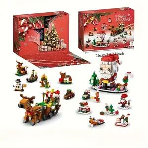 Christmas Plastic Assembly Building Set, Christmas Decoration Puzzle, Table Decor, Family Interaction, Year-Round Display Gift