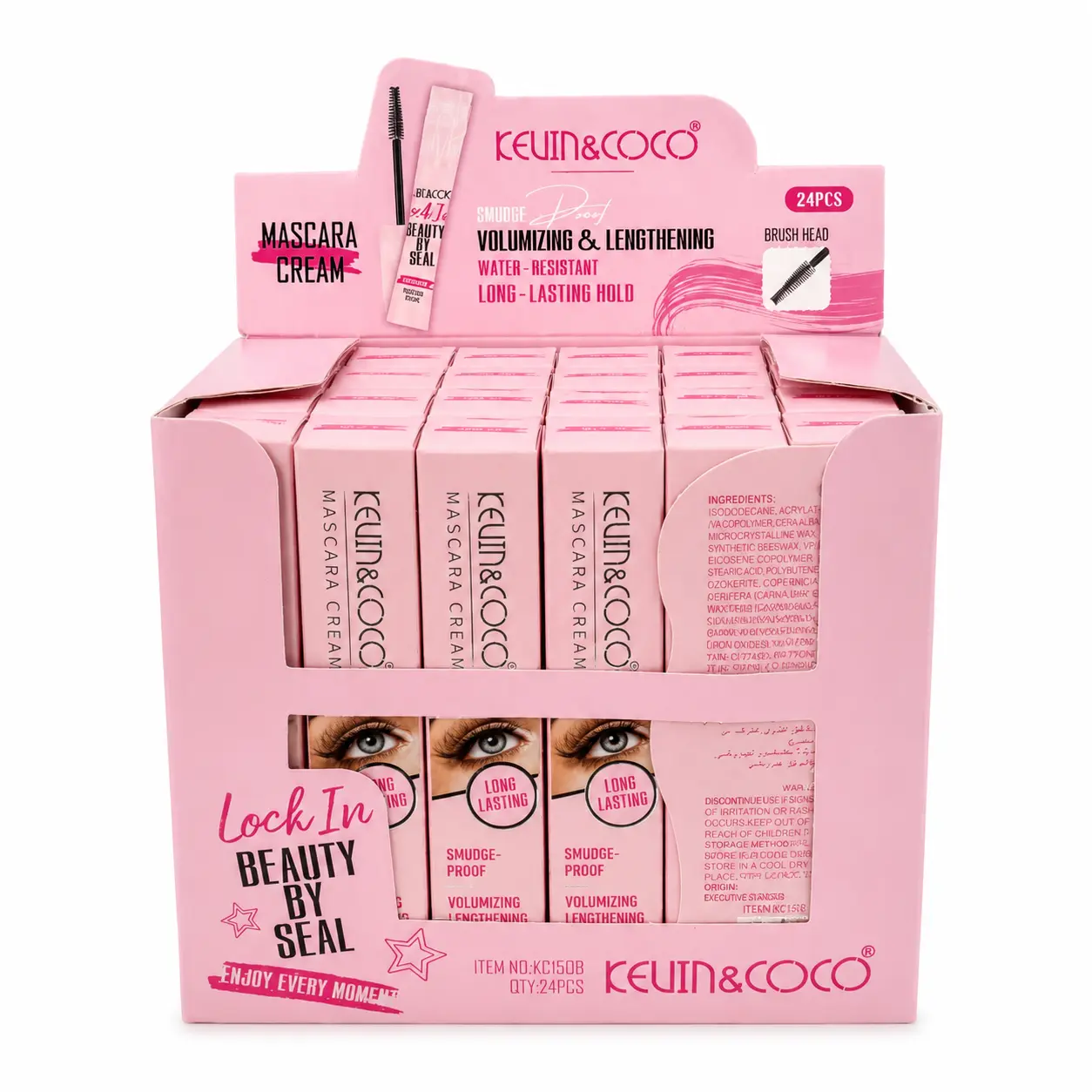 KEVIN&COCO MASCARA CREAM VOLUMIZING&LENGTHENING WATER-RESISTANT