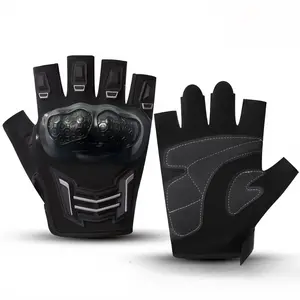 Men's Half Finger Mesh Armor Motorcycle Gloves - Knuckle Cover, Anti-Slip Wear-Resistant, Breathable Summer Protective Motorcycle Ride-On Gear, Motorcycle Ride-On Gloves, Knuckle Cover Gloves
