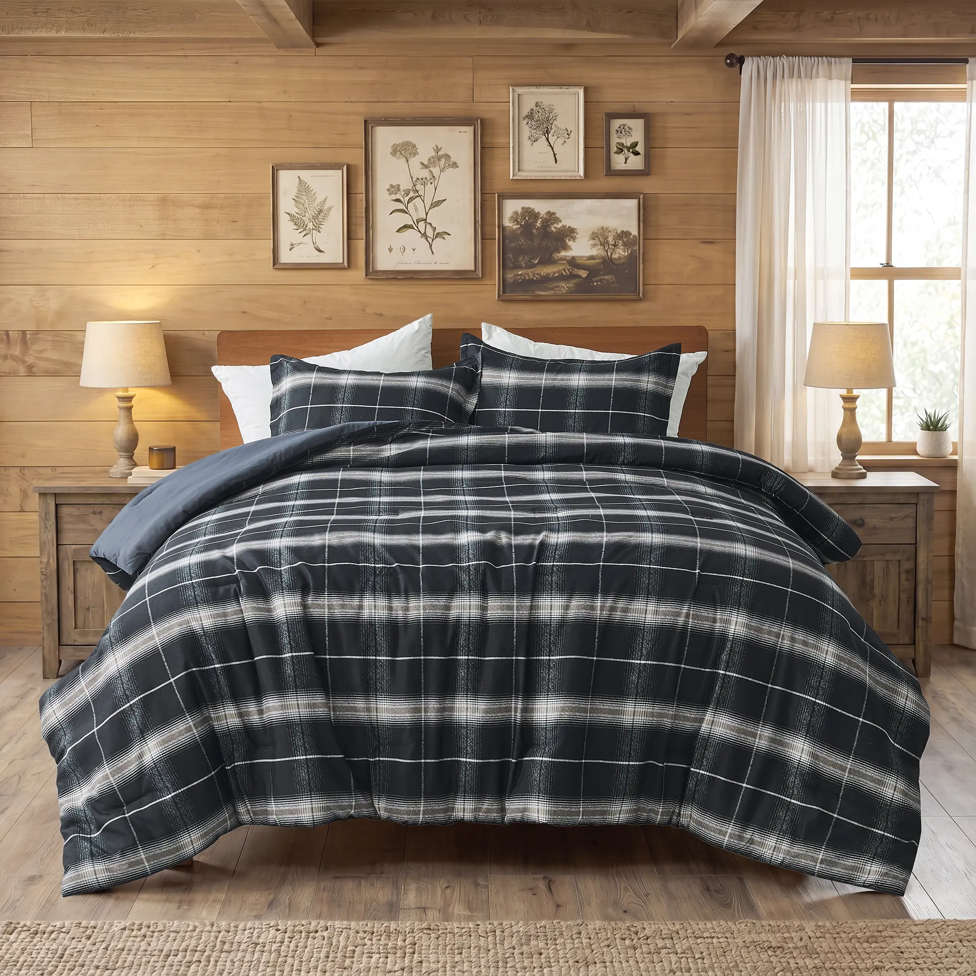 Madison Park Essentials Parkston Plaid Comforter, Matching Sham, 3M Scotchguard Stain Release Cover, Hypoallergenic All Season Bedding-Set, Twin/Twin XL, Full/Queen, King/Cal King