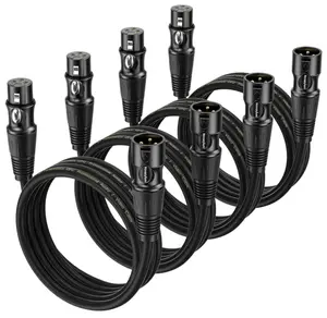 XLR Cables 2 Ft 4 Packs - Male to Female Microphone Cable with 3-Pin Balanced Shielded XLR Speaker Cables Mic Cable