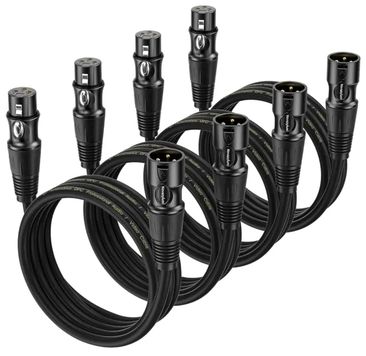 XLR Cables 2 Ft 4 Packs - Male to Female Microphone Cable with 3-Pin Balanced Shielded XLR Speaker Cables Mic Cable