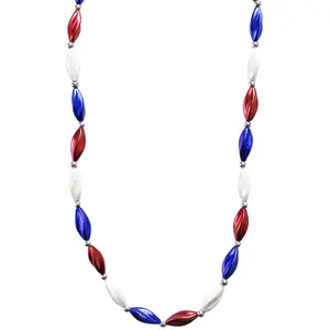38" Red/White/Blue Satin Swirl Bead (Dozen)