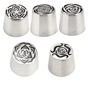Cake Decorating Kit Extra Large Russian Piping Tips Stainless Steel Icing Tips Set for Buttercream Roses 3D Floral Designs Baker Tools for Wedding Birthday Cakes Cupcakes Cookies