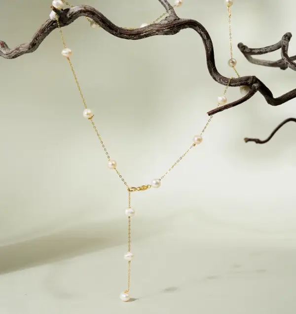 T60 5-6mm Pearl Necklace fresh water pearls （2 pieces）