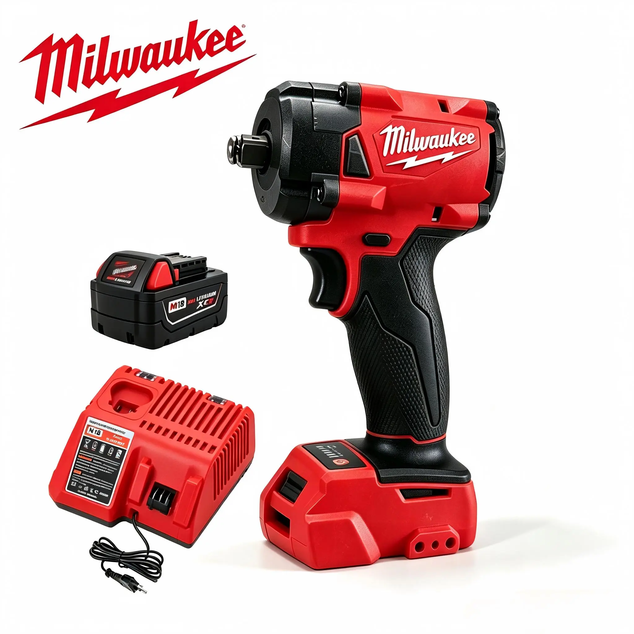 Milwaukee M18 FUEL 3/8" Compact Impact with Friction Ring Impact Wrench Kit Drill Lightweight High Torque Impact Gun for Professionals & DIY Enthusiasts screwdriver power brushless impact wrench use task maintenance