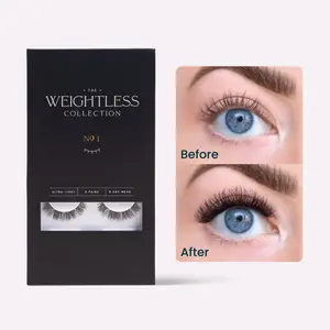 FlutterHabit Weightless No. 1 pack of 6 DIY false Eyelash Extensions. Under lash application method. Long-wearing - lightweight - natural looking lashes