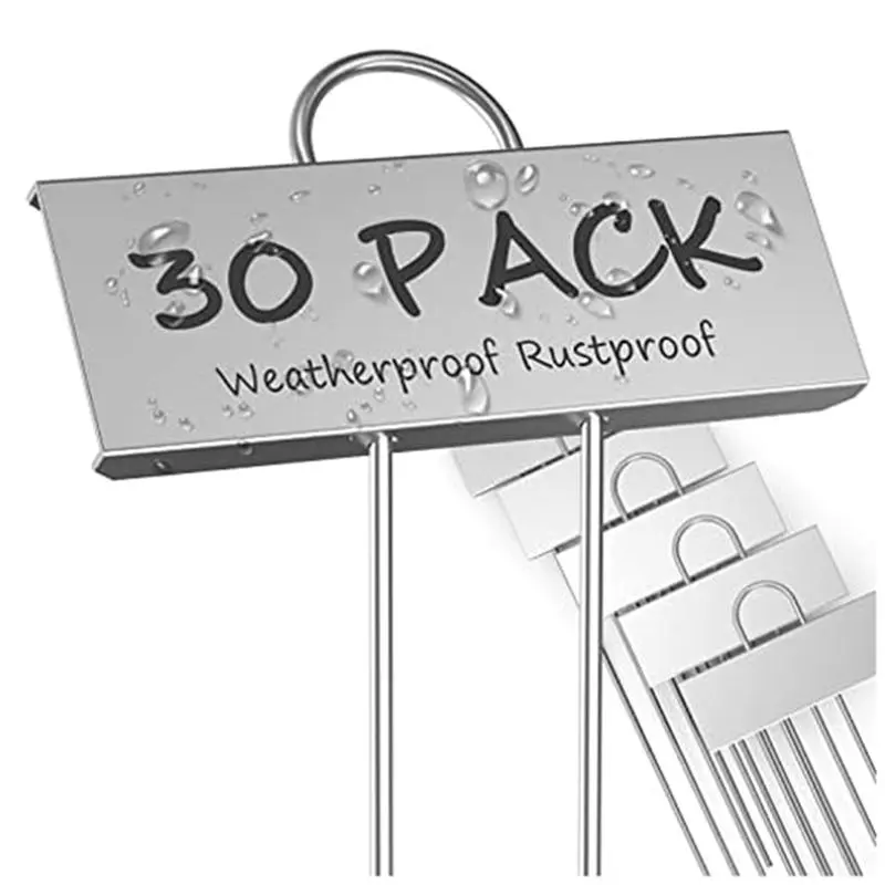 30-Pack Metal Plant Labels, Weatherproof Garden Markers, Reusable Metal Tags for Vegetables, Herbs, Flower Seeds (Outdoor Leisure Garden & Greenhouse Use), Garden Labels