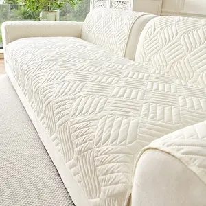 Fashionable Simple Casual Sofa Cover, Sofa Slipcover, Ultrasonic Waterproof Pure Color Sofa Set, Scratch-Resistant Dustproof Non-Slip Pet-Friendly