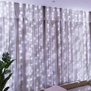 300LED Fairy Curtain Light Upgrade Two Kinds of Light Clips with Remote 8 Modes Times 9.8x9.8Ft White USB Plugin Christmas Hanging String Light for Bedroom Parties Walls Windows