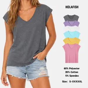 Holafish Women’s V-Neck Sleeveless Tank Top, Lightweight Cotton Blend Summer Vest for Casual, Beach and Holiday Wear
