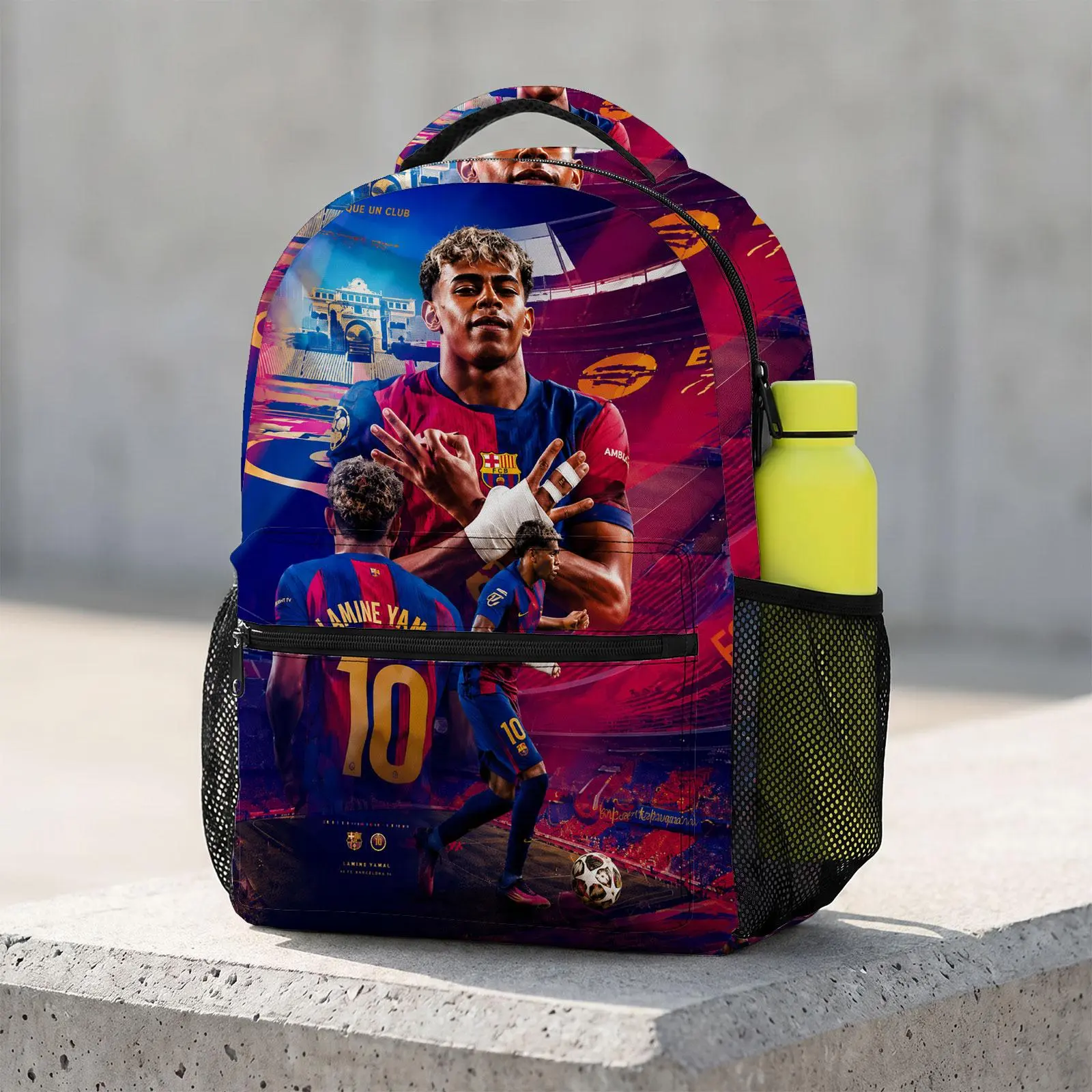 Lamine-Yamal Cute Cartoon School Backpack for Teen Boys | Aesthetic Print Bookbag for Kids & Students | Large Capacity Casual Daypack