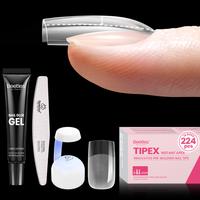 224 Pcs Short Square Nail Kit with File