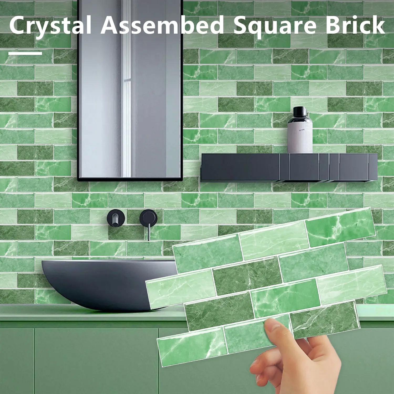 10/20/30pcs 3D Brick Wall Panels Stickers, Marble Backsplash Peel and Stick Wallpaper, Waterproof Decorative Panels Crystal Film Surface, Easy to Clean and Install, Suitable for Renters Decoration, Interior Walls