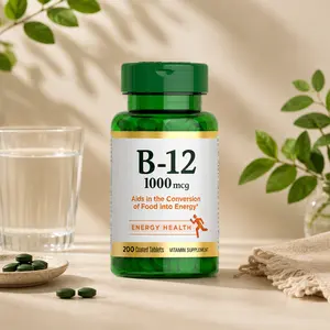 Vitamin B12 1000 mcg Supplements, Supports Energy Metabolism, 200 Count