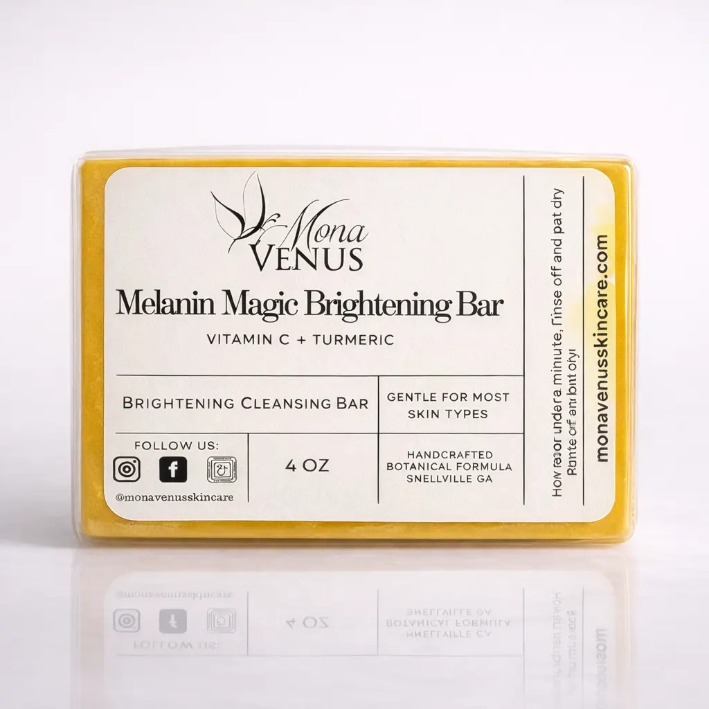 Melanin Magic Brightening Bar 4 oz Brightening Soap with Ascorbic Acid and Kojic Acid for Radiant Skin Tone and Dark Spot Reduction tiktokshopspringglowup