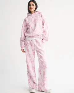 Abercrombie Light Pink Camo Hoodie Set