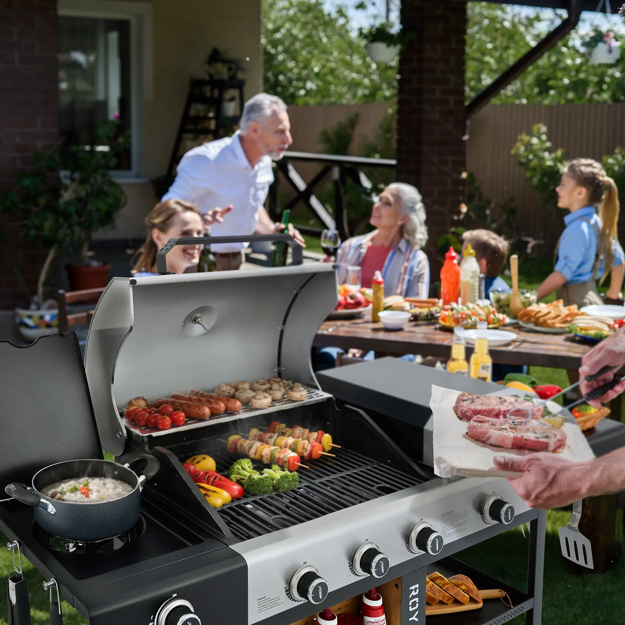 Royal Gourmet ZH3004S Premium Gas Grill and Pizza Oven Combo, with
