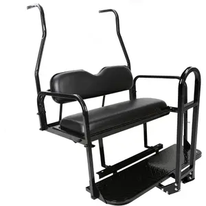 Rear Golf Cart Folding Seat Compatible with 2000-2014 Club Car DS w/Grab Bar 400 lbs Back Flip Seat