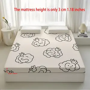 Cartoon Cloud Print Sponge Mattress, Hotel Grade, Queen Size Foldable Portable, Multi-Functional, Washable Cover, Non-Slip, High-End Bedding