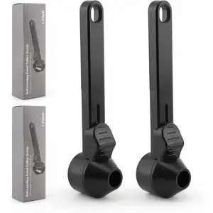 Scoop Funnel, 2 Pack Coffee Scoop with Funnel, 2 Tbsp Measuring Scoop with Leveler for  Coffee Pods, Ground Coffee and , Black