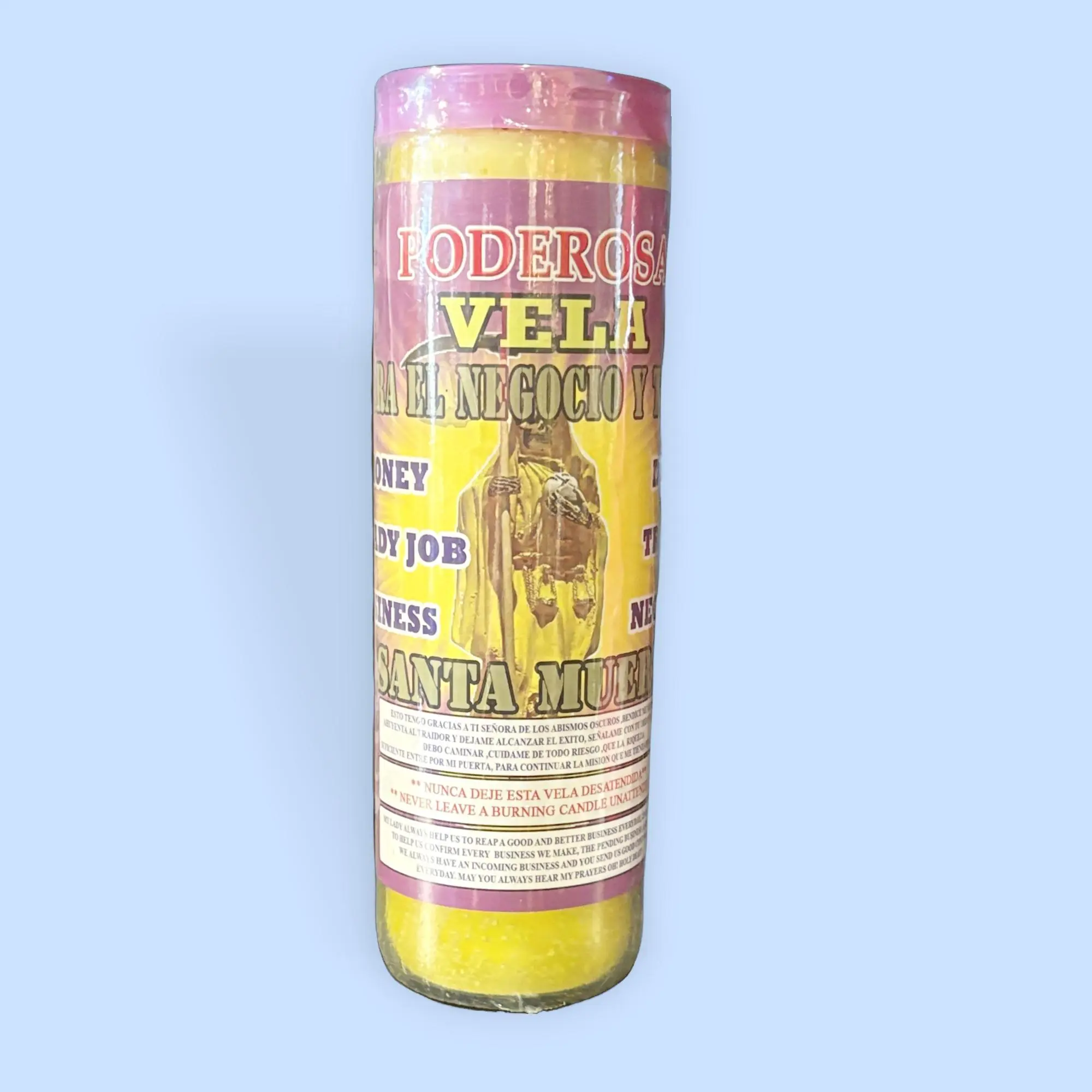 Candle Santa Muerte Job and Business scented and long lasting true 7 day