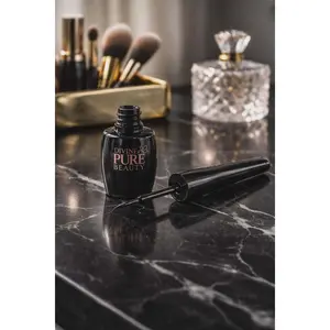 Divine Pure Beauty Intense Blackest Black Stiletto Liquid Eyeliner, Easy Glide for Precise Flawless Makeup, Cosmetic for US Beauty Enthusiasts