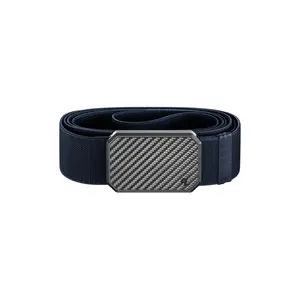 Groove Belt – Modern Stretch Belt for Men, Minimalist & Durable – Carbon Fiber/Abyss Navy