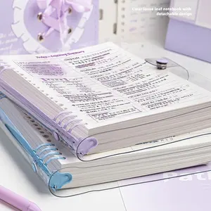 B5 Transparent Cover Loose Leaf Notebook, Office Stationery, for Work Notes, Training Records and Personal Learning, Detachable Pages Keep Information Clear & Organized, Minimal Design, Available in B5 Ruled 160 Pages and B5 Blank 160 Pages