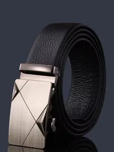 Men's Leather Belt, Luxury Metal Buckle Design, Automatic Buckle Waistband, Soft Top Layer Cowhide, Ideal Gift for Work Pants and Jeans