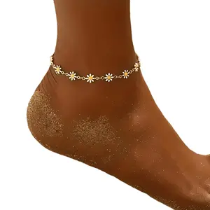 [Exquisite Beads Anklet For Gifts] 2pcs Exquisite And Stylish Flower Beads Anklets, Perfect As A Gift For Birthdays Or Any Special Occasion