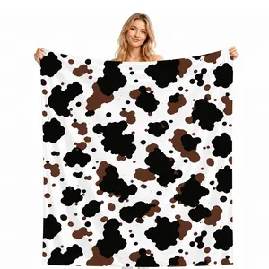 Classic Cow Print Pattern Summer Cooling Blanket, Q-Max 0.35 Ultra Soft Cold to Touch Ice Blanket for Hot Sleepers, Lightweight Breathable Portable Throw for Home Couch Sofa Bed Office Travel, Perfect Gift