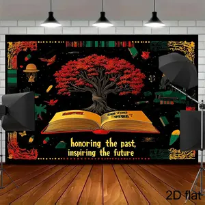 1PC,2D Flat African Culture - Themed Backdrop, Honoring The Past & Inspiring The Future Festival Decoration Background Cloth, Shooting Event Decor, Family Party Cultural Display Tapestry, Photograp