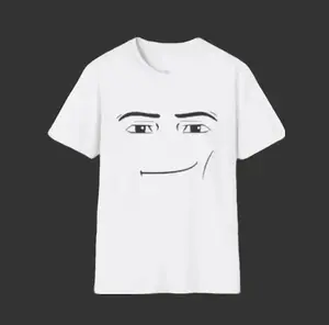 Roblox Minimalist Face Graphic T-Shirt Sarcastic Expression Tee Unisex Casual Streetwear Crewneck Short Sleeve Top For Men And Women Shortsleeve White Tshirt