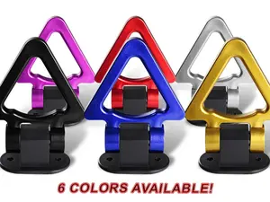Universal Car SUV Blue Black Gold Purple Red or Silver Triangle Track Racing Style Tow Hook Look Decoration JDM