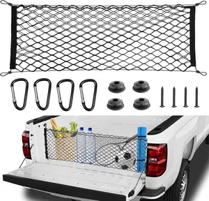 Truck Bed Cargo Net for Pickup Truck Bed - Premium Truck Bed Net for Trunk Organizers and Storage - Trunk Mesh Cargo Net
