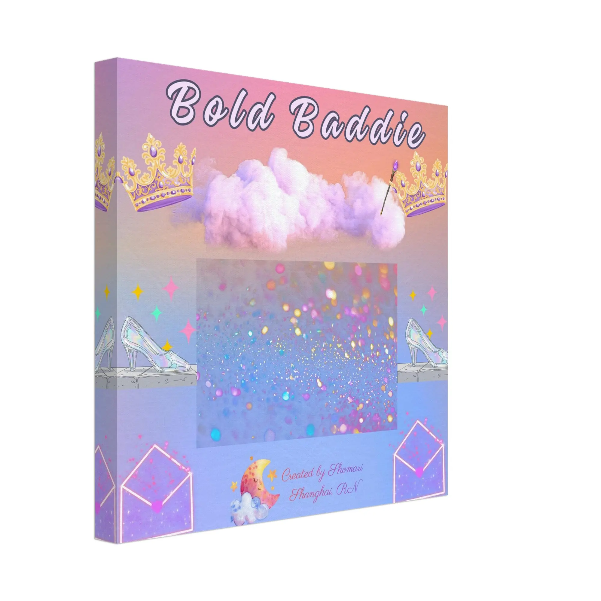 Bold Baddie" Original 12x12 Canvas Wall Art(100% Hand-Crafted)