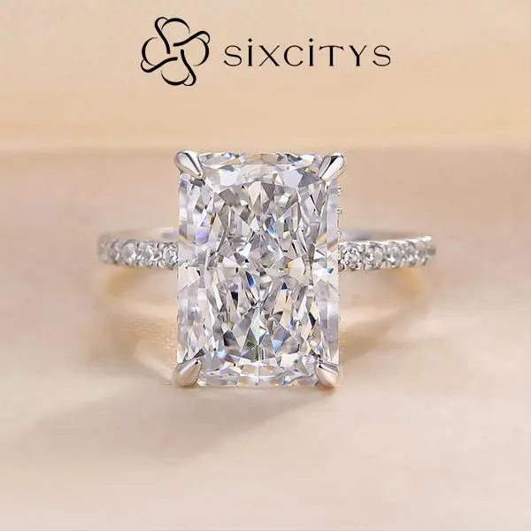 【V8】4CT synthetic moissanite Rings for Women - Classic, Fashionable, and Elegant Everyday Ring Perfect for Wedding, Anniversary, or Birthday Gifts wedding ring