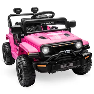 12V Kids Ride-on Truck Toddler Electric Vehicle with Parent Remote Control, 2 Speeds & 4-Wheel ,Music & LED Lights