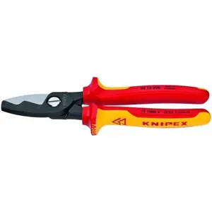 KNIPEX (95 18 200 SBA) 8" Cable Shears-Twin Cutting Edges-1000V Insulated