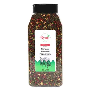 Byait Sichuan Rainbow Peppercorn 8 Oz, Red and Green Peppercorns Mix, Numbing and Tingling Taste, for Cooking, Seasoning, and Flavor Enhancements