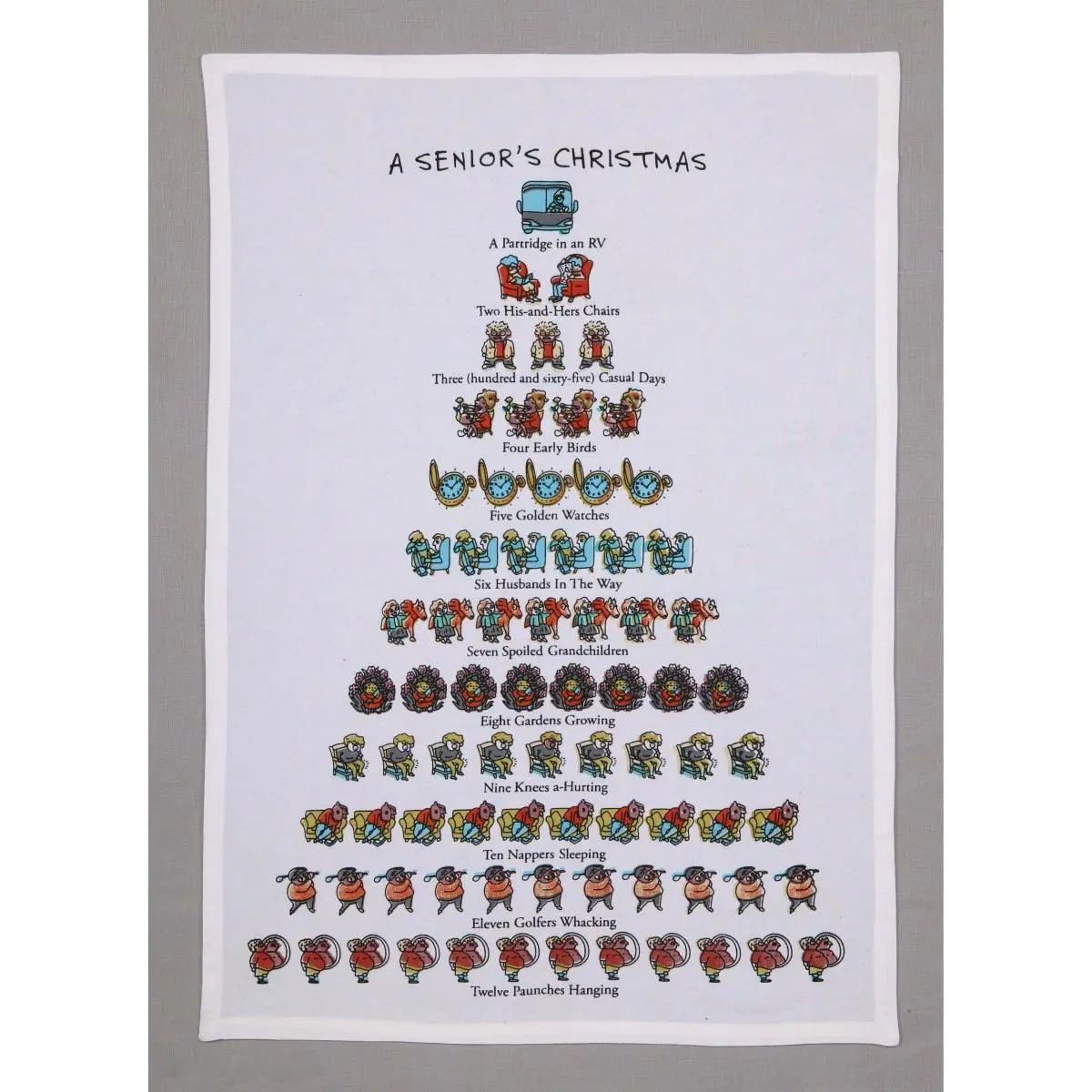 Peking Handicraft 04DP11WC 18x26 in. Senior-Focused Christmas Kitchen Towel, Home Cleaning Cloth Gift for Home Care Supplies