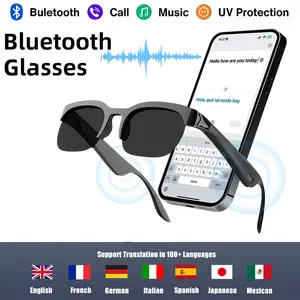 Wireless Audio Glasses with Built In Microphone & Speaker, Wearable Smart Glasses, Smart Glasses AI Translation Sunglasses with 100+ Languages Real-Time Translation Bluetooth 6.0 Hands-Free Calling, Music Playback, for Driving Cycling