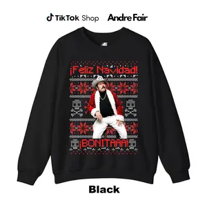 Lalo Mora Feliz Navidad Bonita Ugly Christmas Sweater | Funny Mexican Holiday Pullover | Festive Xmas Graphic Gift for Men Women
